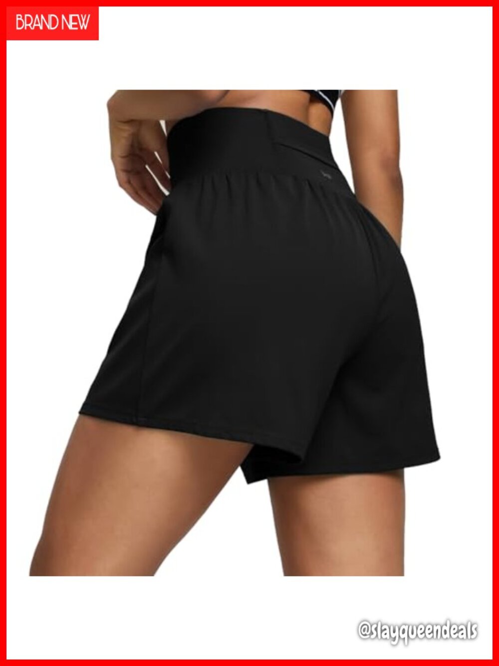 2 in 1 High Waisted Athletic Running Shorts with Pockets